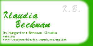 klaudia beckman business card